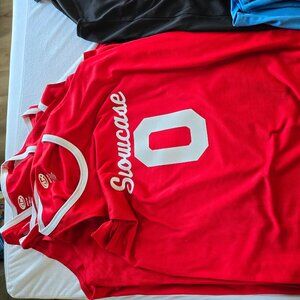 EUC Lot of 9 Athletic Knit RED adult women's basketball jerseys pinnies tanks